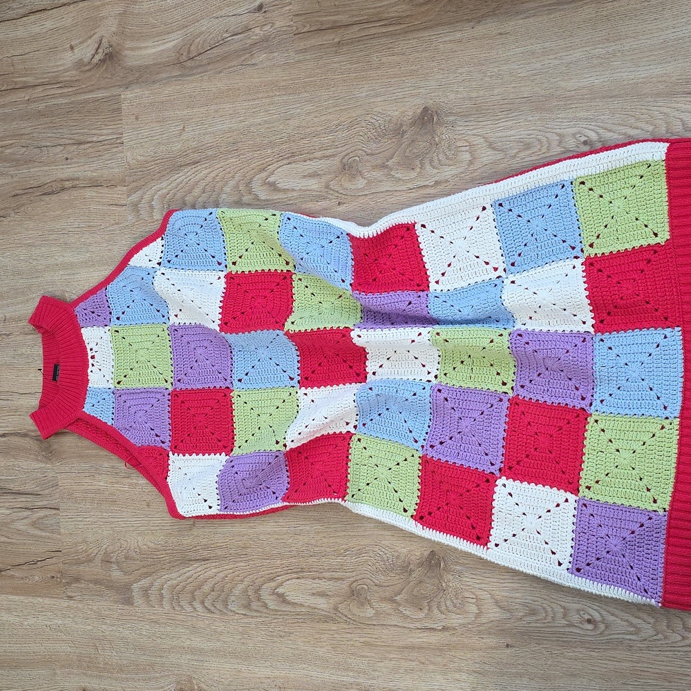Colorful Patchwork Knit Dress - Picture 8 of 10